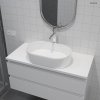 Oltens Lom umywalka 55x34 cm nablatowa owalna biała 40311000