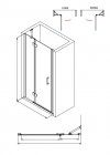 BESCO - Drzwi prysznicowe ze ścianką pojedyncze otwierane VIVA 100x195