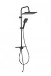 FERRO - Zestaw natryskowy KANTO BLACK VERDELINE z deszczownią   NP94VL-BL