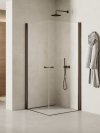 NEW TRENDY Kabina prysznicowa NEW SOLEO GUNMETAL BRUSHED 2D prostokątna U 80x90x195 szkło czyste 6mm Active Shield - wahadłowe K-2178
