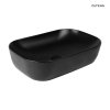 OLTENS Hamnes umywalka 61x40 cm nablatowa owalna z powłoką SmartClean czarny mat 40802300