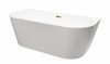 BESCO Wanna wolnostojąca Vica New 150x80 + klik-klak czarny z przelewem slim #WAS-150VNCZ
