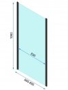 REA - Kabina Prysznicowa Przyścienna RAPID SLIDE Black-Czarna  /drzwi 150 + ścianka 90 x2 + ramię x2/