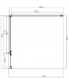 OMNIRES Kabina prysznicowa kwadratowa z drzwiami uchylnymi, 90 x 90 cm MH9090BLTR