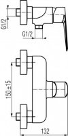 VALVEX - QUASAR Bateria natryskowa ścienna CHROM 2446840