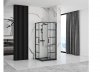 REA - Kabina prysznicowa kwadratowa CONCEPT  Black 90x90 czarna krata drzwi przesuwne 