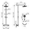 FERRO - Zestaw natryskowy z baterią termostatyczną TREVI BLACK NP75-TRV7U-BL