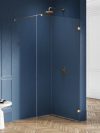 NEW TRENDY Kabina prysznicowa walk in Avexa Gold Brushed 100cm szkło 8mm EXK-7015