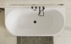 BESCO Wanna wolnostojąca Vica New Matt B&W 160 + klik-klak chrom z przelewem slim #WAS-16VNM