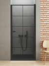 NEW TRENDY Drzwi wnękowe New Soleo Black 100x195, wahadłowe, pojedyncze, ze wzorem kratki D-0278A