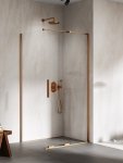 NEW TRENDY Kabina prysznicowa SMART COPPER BRUSHED 1D kwadratowa U 100x100x200 szkło czyste 8mm Active Shield 2.0 EXK-7669