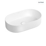 Oltens Lom Thin umywalka 52x30 cm nablatowa z powłoką SmartClean biała 40828000
