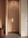 NEW TRENDY Drzwi wnękowe New Soleo Gold Brushed, pojedyncze, składane 100x195 D-0755A/D-0756A
