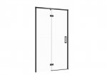 CERSANIT - Drzwi na zawiasach kabiny prysznicowej LARGA czarna 120x195 LEWE szkło transparentne  S932-130