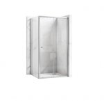 REA - Kabina Prysznicowa PRIMO SLIDE CHROM uchylne drzwi 120 + ścianka 80