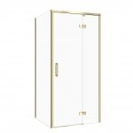 CERSANIT SET C264: KABINA KWADRATOWA LARGA BY CERSANIT 80x80X195 PRAWA ZŁOTY MAT SZKŁO TRANSPARENTNE S601-487