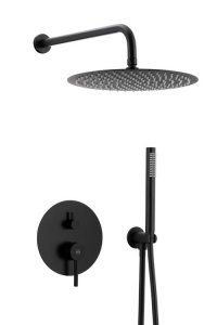 ARMATURA KRAKÓW KFA MOZA BLACK zestaw natryskowy podtynkowy z baterią 3 funkcyjną 5039-501-81 
