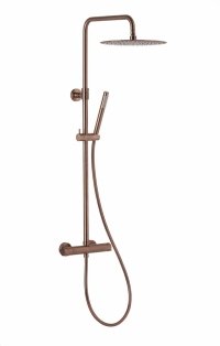 ARMATURA KRAKÓW KFA Zestaw prysznicowy deszczownia z baterią termostatyczną MOZA PREMIUM ROSE GOLD/MIEDŹ SZCZOTKOWANA 5736-920-34 