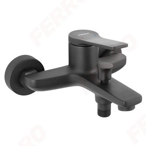 FERRO - Bateria wannowa ścienna  STRATOS BLACK BSC1BL