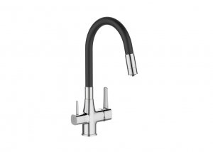 INVENA Bateria zlewozmywakowa z filtrem Glamour chrom/czarny BZ-02-F08-V