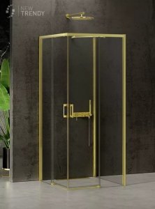 NEW TRENDY Kabina prysznicowa drzwi podwójne przesuwne PRIME LIGHT GOLD 80x90x200 K-1547