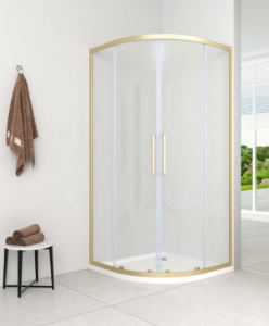 AQUAFORM KABINA PÓŁOKRĄGŁA LAZURO ZŁOTA SZCZOTKOWANA 90x90x200 AQ.100-502106