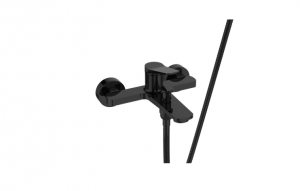 INVENA Bateria wannowa z zestawem natryskowym Alonia czarny połysk BW-70-004-V