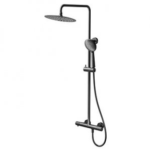 CERSANIT - Kolumna natryskowa ZEN by Cersanit czarny gun metal z baterią termostatyczną  S951-784