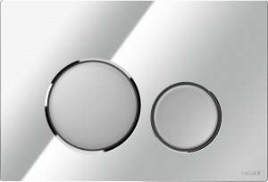 CERSANIT - Przycisk spłukujący LUNA by Cersanit w kolorze chrom błyszczący z klawiszami owalnymi w kolorze chrom matowy  K97-0567