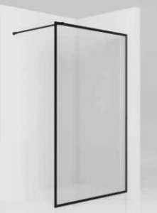 AQUAFORM - ścianka prysznicowa TEINE 80 typu Walk-In szkło transparentne 6mm profil CZARNY  AQ.103-12-30080-02