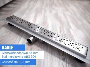 AQUALine - Odpływ liniowy podłogowy BĄBLE niski z metalowym syfonem Rozmiar do wyboru 50 do 100cm L02