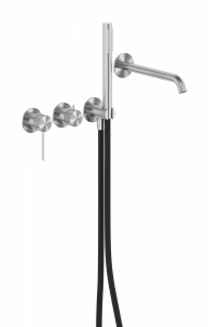 ARMATURA KRAKÓW KFA zestaw wannowy podtynkowy z baterią 3-otworową 2-funkcyjną MOZA 316L inox 5049-410-22