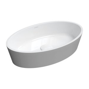 OMNIRES Umywalka BARI M+ 50x30 biały/szary połysk BARI500UNBSP