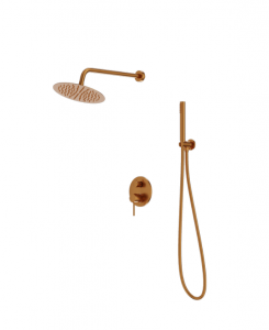 LAVITA Podtynkowy zestaw prysznicowy z deszczownicą Orion Brushed Copper 