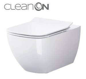 CERSANIT - SET B245 miska zawieszana VIRGO CleanOn z deską slim duroplastową S701-427 