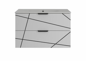 MEGSTYL WOOD-01 Szafka z umywalką 80cm biały mat  WOOD-0000-0109