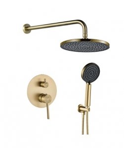 REA - Zestaw natryskowy podtynkowa FOSTER Złoty Szczotkowany + BOX
