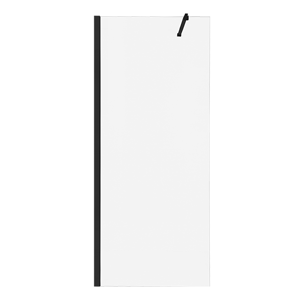 INVENA - Kabina WALK-IN 110 X 200 cm szkło transparentne 8mm z powłoką shiny glass czarne profile  AK-32-114-O