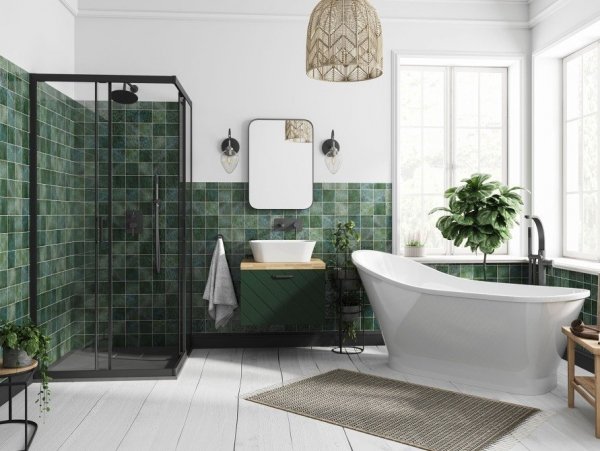 BESCO Kabina kwadratowa Modern Black 90x90x190 MKB-90-190-C