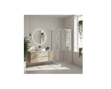 REA - Kabina Prysznicowa PRIMO SLIDE CHROM uchylne drzwi 140 + ścianka 80