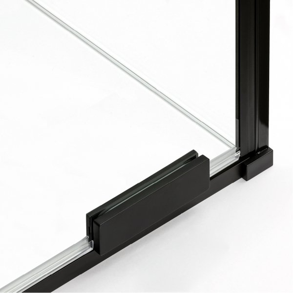 NEW TRENDY Kabina prysznicowa SMART BLACK 1D kwadratowa U 110x110x200 szkło czyste 8mm Active Shield 2.0 - UCHWYT RELING EXK-6647