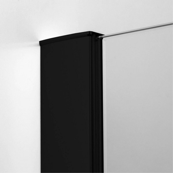 New Trendy Kabina prysznicowa pięciokątna drzwi uchylne podwójne NEW AZURA BLACK 100x80 K-0671