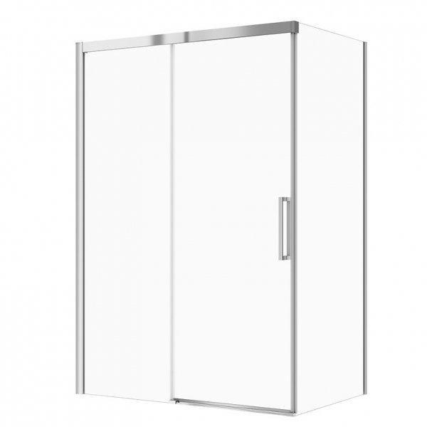 CERSANIT - Set C87 - Kabina Prostokątna CREA przesuwna 140x90X200  Chrom szkło transparentne  S601-291