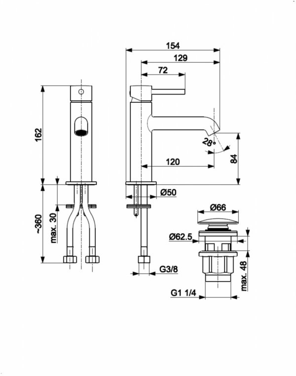 ARMATURA KRAKÓW KFA bateria umywalkowa MOZA MINI BLACK 5032-835-81