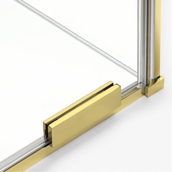 NEW TRENDY Kabina prysznicowa SMART LIGHT GOLD 1D prostokątna U 110x90x200 szkło czyste 8mm Active Shield 2.0 - UCHWYT RELING EXK-6698