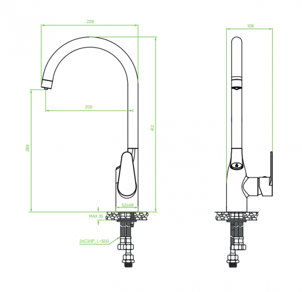 LAVEO Claro - bateria zlewozmywakowa z systemem filtrującym Amii BAKB098D