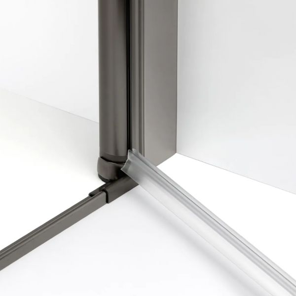 NEW TRENDY Kabina prysznicowa 90x90 New Soleo Gunmetal Brushed, Drzwi składane, podwójne K-2251