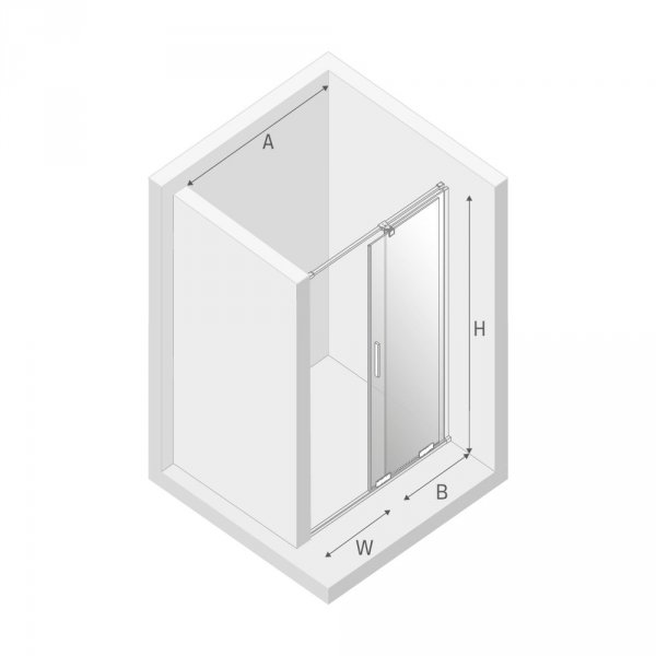 NEW TRENDY Drzwi prysznicowe przesuwne SMART LIGHT GOLD 160x200 EXK-4219