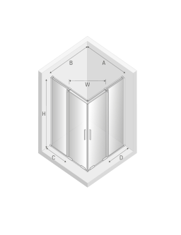 NEW TRENDY Kabina prysznicowa drzwi podwójne przesuwne SMART 100x120x200 EXK-4066