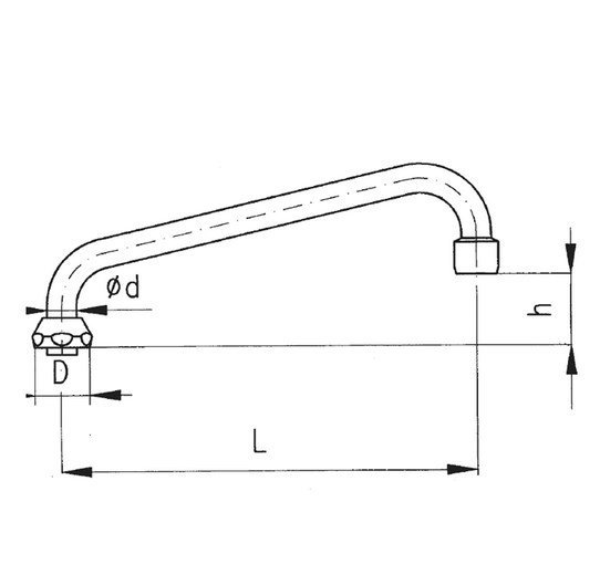 ARMATURA KRAKÓW - Wylewka U18/160 z regulatorem strumienia 831-060-00